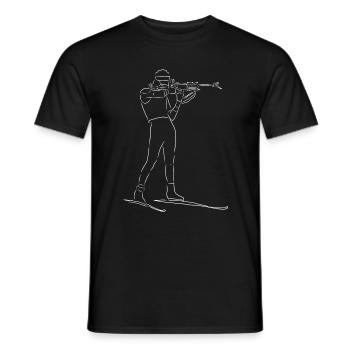 Biathlon Biathlète Sports d’hiver Idée cadeau - T-shirt homme - noir - Devant - AI Model Male 178 light (178cm)