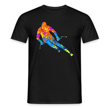 Ski Ski Ski Sports d’hiver Idée cadeau - T-shirt homme - noir - Devant - AI Model Male 178 light (178cm)