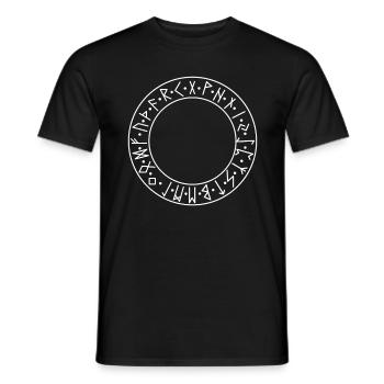 Runes Norse Mythology Viking Norsemen - Men's T-Shirt - black - Front - AI Model Male 178 light (178cm)