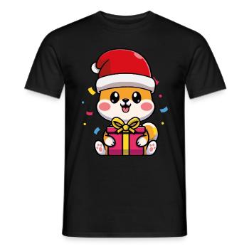 Cadeau de chien de Noël Joie - T-shirt homme - noir - Devant - AI Model Male 178 light (178cm)