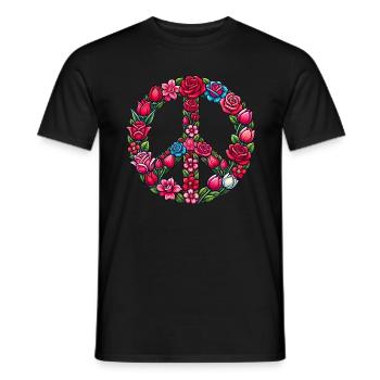 Valentine's Day Peace Sign Logo - Men's T-Shirt - black - Front - AI Model Male 178 light (178cm)