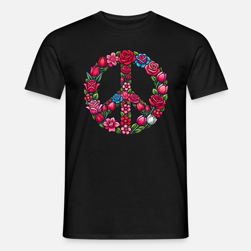 Valentinstag Peace Zeichen Logo - Männer T-Shirt - Schwarz