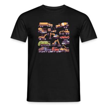 Camion Camions Poubelle Camion Bétonnière Chariot élévateur - T-shirt homme - noir - Devant - AI Model Male 178 light (178cm)