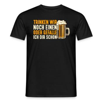 Trinken wir noch einen? Lustiger Spruch Funshirt - Männer T-Shirt - Schwarz - Vorne - AI Model Male 178 light (178cm)