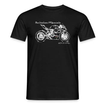 Duc Italien Panigale v4 Motorrad - Männer T-Shirt - Schwarz - Vorne - AI Model Male 178 light (178cm)