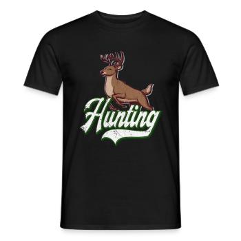 Chasse chasseur cerf cerf cadeau de chasse chien de chasse - T-shirt homme - noir - Devant - AI Model Male 178 light (178cm)