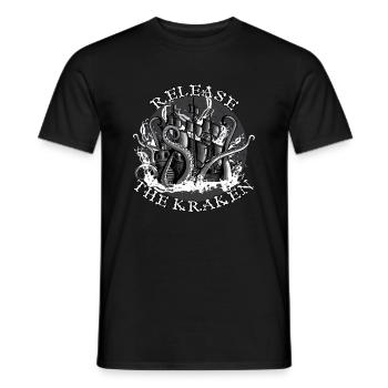 Release the Kraken! - Men's T-Shirt - black - Front - AI Model Male 178 light (178cm)