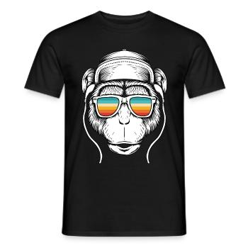 Music monkey - Men's T-Shirt - black - Front - AI Model Male 178 light (178cm)