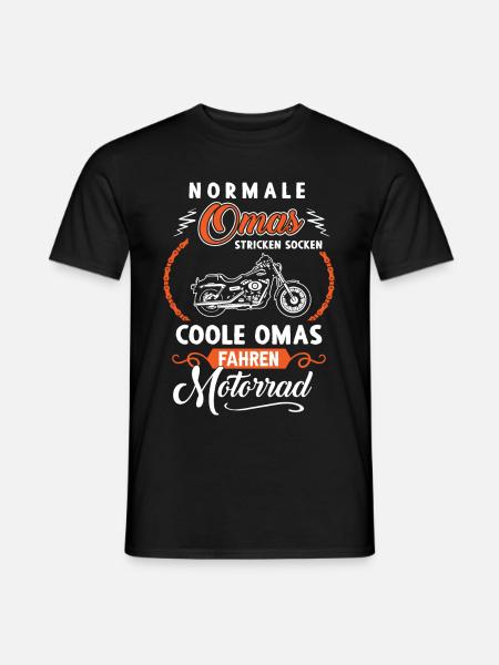 Normale Omas sticken coole Omas fahren Motorrad - Männer T-Shirt - Schwarz