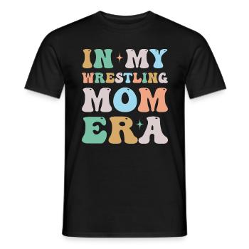 In My Wrestling Mom Era Groovy Retro - Men's T-Shirt - black - Front - AI Model Male 178 light (178cm)