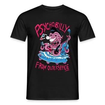 psychobilly from outerspace - Männer T-Shirt - Schwarz - Vorne - AI Model Male 178 light (178cm)