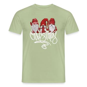 Christmas X-Mas Gnomies Imp - Men's T-Shirt - sage - Front - AI Model Male 178 light (178cm)