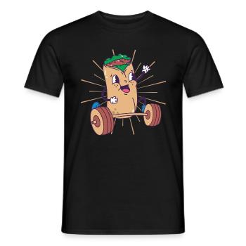 Burrito Weight Squat Fitness Burrito kawaii - Men's T-Shirt - black - Front - AI Model Male 178 light (178cm)