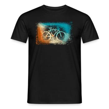 bicycle,vintage,illustration,colorful,retro,graffiti - Men's T-Shirt - black - Front - AI Model Male 178 light (178cm)