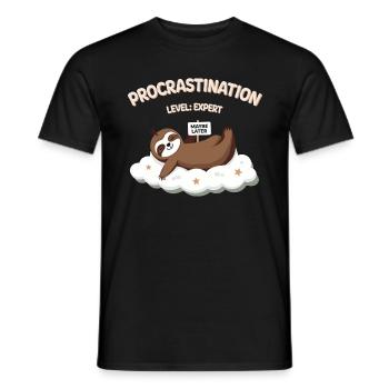 Procrastination Level Expert Design - Männer T-Shirt - Schwarz - Vorne - AI Model Male 178 light (178cm)
