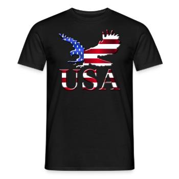 États-Unis - T-shirt homme - noir - Devant - AI Model Male 178 light (178cm)