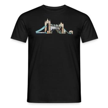 London Souvenir Tower Bridge Typografie England - Männer T-Shirt - Schwarz - Vorne - AI Model Male 178 light (178cm)