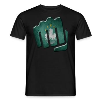 Macau - Männer T-Shirt - Schwarz - Vorne - AI Model Male 178 light (178cm)