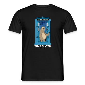 Time Sloth Time Travel Time Sloth - Men's T-Shirt - black - Front - AI Model Male 178 light (178cm)