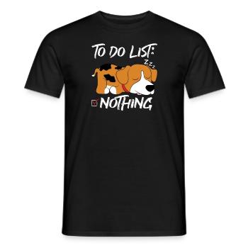 To do list nothing chien mignon cadeau - T-shirt homme - noir - Devant - AI Model Male 178 light (178cm)