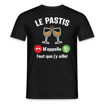 Le pastis m'appelle - Cadeau humour apéro alcool - T-shirt homme - noir - Devant - AI Model Male 178 light (178cm)