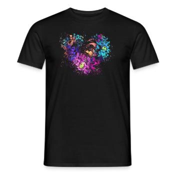 ungarische blumen,Herz,ornamente,blumenherz - Männer T-Shirt - Schwarz - Vorne - AI Model Male 178 light (178cm)