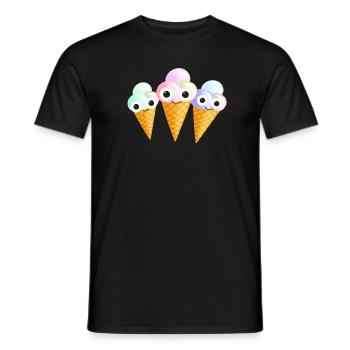 eistüten, eis,icecream,comic - Männer T-Shirt - Schwarz - Vorne - AI Model Male 178 light (178cm)
