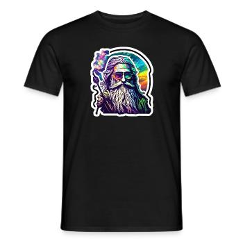 God of Hippies - Männer T-Shirt - Schwarz - Vorne - AI Model Male 178 light (178cm)