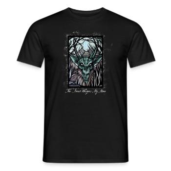 the forest whispers my name - Men's T-Shirt - black - Front - AI Model Male 178 light (178cm)