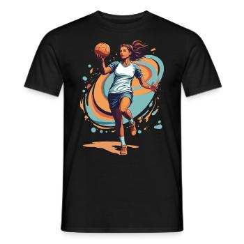 Handballerin Streetwear Ikonischer Style - Männer T-Shirt - Schwarz - Vorne - AI Model Male 178 light (178cm)