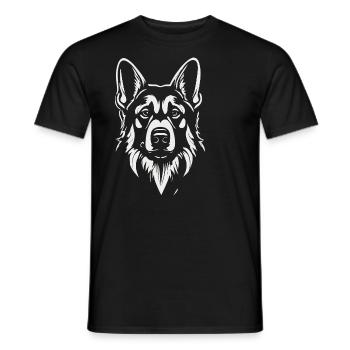 German Shepherd for Best Dog Friend - Men's T-Shirt - black - Front - AI Model Male 178 light (178cm)