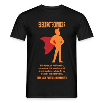 ELEKTROTECHNIKER - Männer T-Shirt - Schwarz - Vorne - AI Model Male 178 light (178cm)