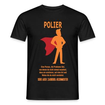 POLIER - Männer T-Shirt - Schwarz - Vorne - AI Model Male 178 light (178cm)