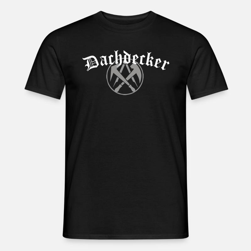 Dachdecker mit Logo - Männer T-Shirt - Schwarz