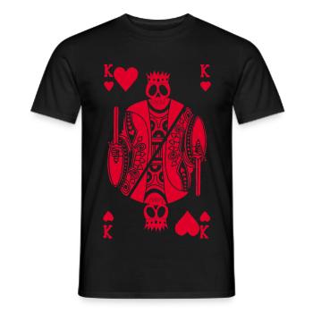 Rotes Skelett des Herzkönigs - Männer T-Shirt - Schwarz - Vorne - AI Model Male 178 light (178cm)