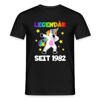 Legendär seit 1982 Einhorn 40. Geburtstag - Männer T-Shirt - Schwarz - Vorne - AI Model Male 178 light (178cm)