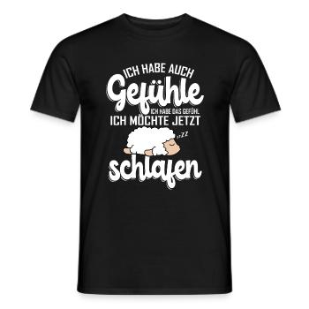 Habe auch Gefühle das Gefühl ich möchte schlafe - Männer T-Shirt - Schwarz - Vorne - AI Model Male 178 light (178cm)