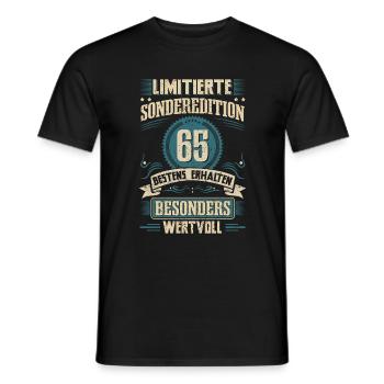 65th birthday born in 1957 Sixty-five - Men's T-Shirt - black - Front - AI Model Male 178 light (178cm)