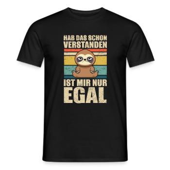 I already understood that I just don't care about sloths - Men's T-Shirt - black - Front - AI Model Male 178 light (178cm)