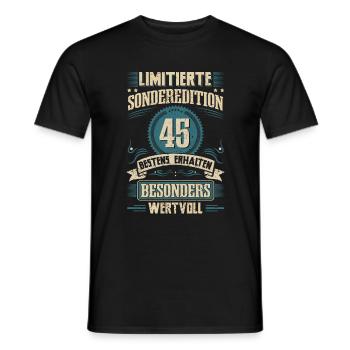 45. Geburtstag Jahrgang 1977 Fünfundvierzig - Männer T-Shirt - Schwarz - Vorne - AI Model Male 178 light (178cm)