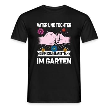 Vater Tochter Garten - Männer T-Shirt - Schwarz - Vorne - AI Model Male 178 light (178cm)