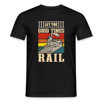 Locomotives à vapeur Modèle de rails ferroviaires - T-shirt homme - noir - Devant - AI Model Male 178 light (178cm)
