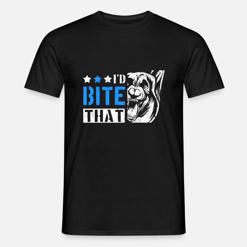 Polizei Polizeihund Schäferhund - Männer T-Shirt - Schwarz