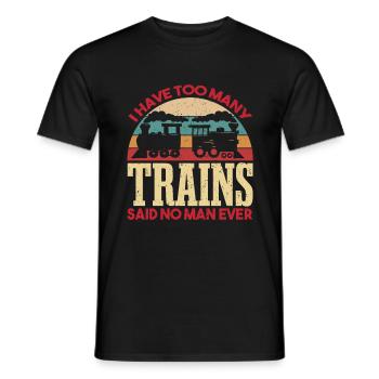 Modellbahn Sammler Eisenbahn - Männer T-Shirt - Schwarz - Vorne - AI Model Male 178 light (178cm)