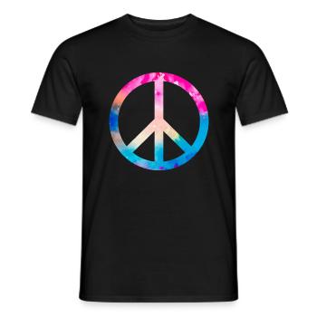 Rétro Design Signe de paix Signe de paix - T-shirt homme - noir - Devant - AI Model Male 178 light (178cm)