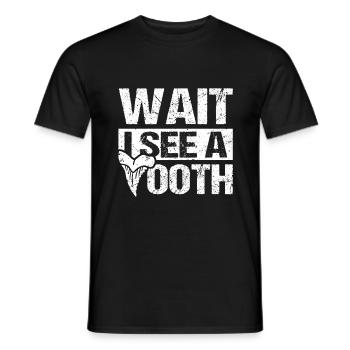 Shark Tooth Fossil Collector Shark Teeth - Men's T-Shirt - black - Front - AI Model Male 178 light (178cm)