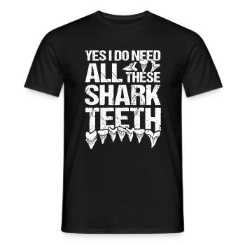 Shark Teeth Fossil Collector Shark Tooth - Men's T-Shirt - black - Front - AI Model Male 178 light (178cm)