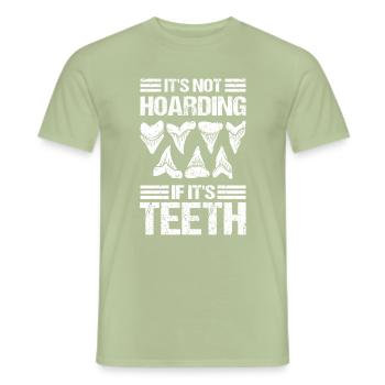 Haizahn Sammlung Haifischzähne - Männer T-Shirt - Sage - Vorne - AI Model Male 178 light (178cm)
