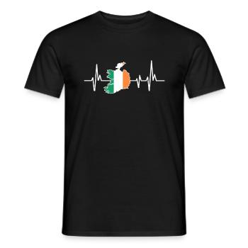 Herzschlag Design Irische Flagge Irland - Männer T-Shirt - Schwarz - Vorne - AI Model Male 178 light (178cm)