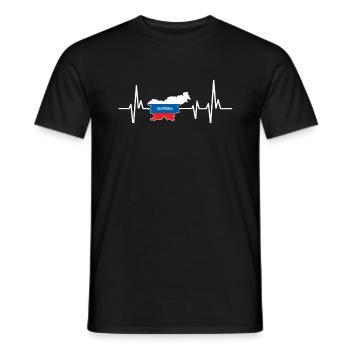 Heartbeat Design Drapeau slovène Slovénie - T-shirt homme - noir - Devant - AI Model Male 178 light (178cm)